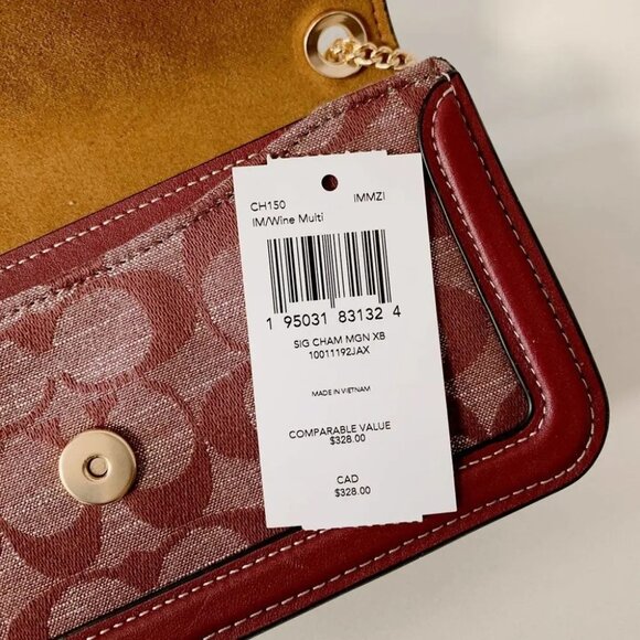 Coach CH150 Morgan Crossbody In Signature Chambray IN Wine Multi - Picture 6 of 6